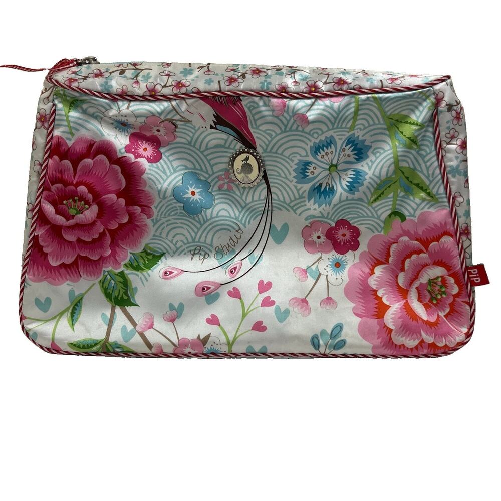 Pip Studio Birds of Paradise Large Cosmetic Bag Floral Bird Travel Makeup Case